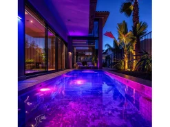 Ledkia Iluminación Exterior-Foco Piscina Superficie LED RGB Sumergible 12V AC IP68 20W RGB Blanco