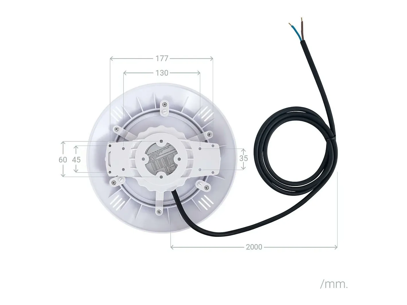 Ledkia Iluminación Exterior-Foco Piscina Superficie LED RGB Sumergible 12V AC IP68 20W RGB Blanco