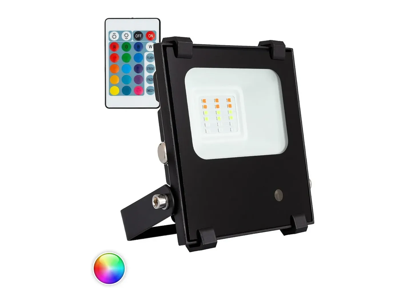 Ledkia Iluminación Exterior-Foco Proyector LED 10W 135 lm/W IP65 HE PRO RGB Regulable RGB Negro