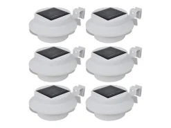Iluminación Exterior-Foco solar para vallas de jardín, 6 unidades ES698927 Blanco