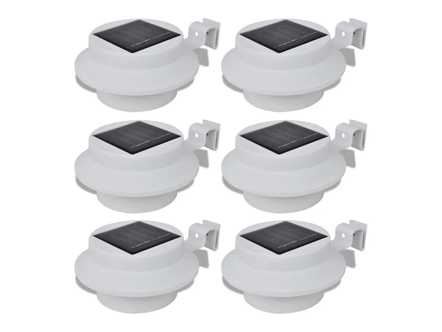 Iluminación Exterior-Foco solar para vallas de jardín, 6 unidades ES698927 Blanco