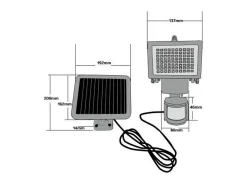 Iluminación Exterior-Foco solar de alta luminosidad con sensor de movimiento - 80 LED - Negro