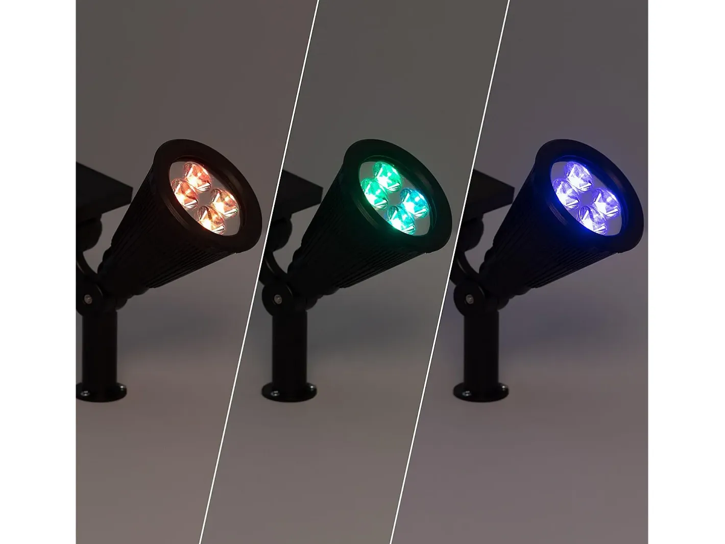 Ledkia Foco Solar Exterior LED RGB con Pincho Meillion RGB Negro Outlet