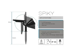 Lumisky Iluminación Exterior-Foco solar 200LM SPIKY Negro