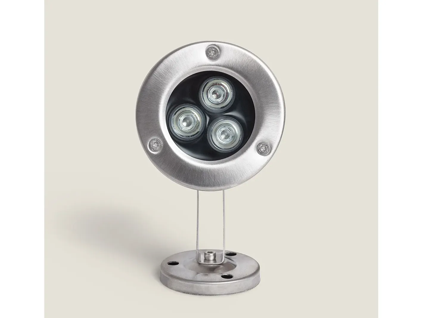 Ledkia Iluminación Exterior-Foco Sumergible LED RGB 3W Superficie 12V DC Inox RGB Plateado
