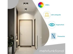 NETTLIFE Plafón-Focos de techo Foco de techo moderno de 1 llama - GX53 giratorio para sala de estar Negro