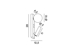 Clearance Fog - Aplique de pared con USB y USB-C, LED 3W + G9, Esfera Blanca, 3000K, Cuerpo Orientable, Difusor de Cristal - Perenz - Blanco