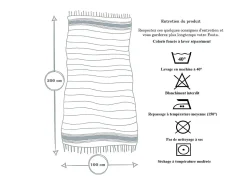 Discount Promo Linge Fouta toalla de playa nido de abeja algodón 100 x 200 cm Azul