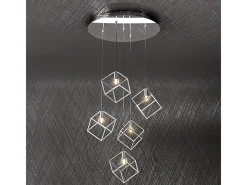 Sale Frame Sospensione 5 Luci Plateado