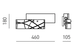 Aplique Para Pared-Frida - Aplique de 2 luces E14 de cristal satinado - Estructura cromada, diseño elegante, IP20, máx 2x42W, bombillas excluidas, ancho 46cm Blanco