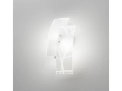 Aplique Para Pared-Frida - Aplique de 2 luces E14 de cristal satinado - Estructura cromada, diseño elegante, IP20, máx 2x42W, bombillas excluidas, ancho 46cm Blanco
