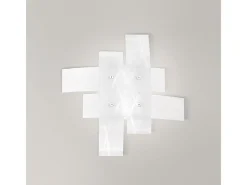Clearance Frida - Aplique de 2 luces E27 de cristal satinado - Estructura cromada, IP20, máx. 2x52W, bombillas excluidas, ancho 50cm Blanco