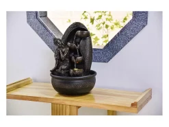 Zen Light Estatua-Fuente LED de interior del Buda de Krishna Negro