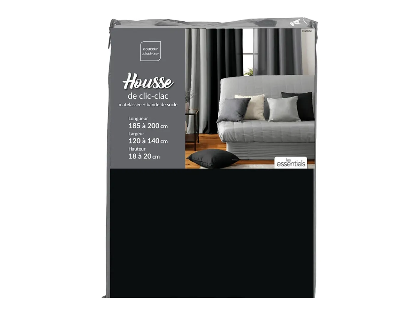 Clearance Douceur d'intérieur Funda acolchada para clic-clac 140 x 200 cm Negro