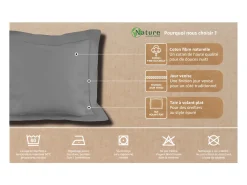 Soleil d'ocre Ropa De Cama-Funda de almohada de algodón 50x75 cm PERCALE ecru Beige