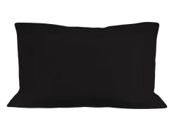 Soleil d'ocre Ropa De Cama-Funda de almohada de algodón 57 hilos 50x70 cm LISO Negro