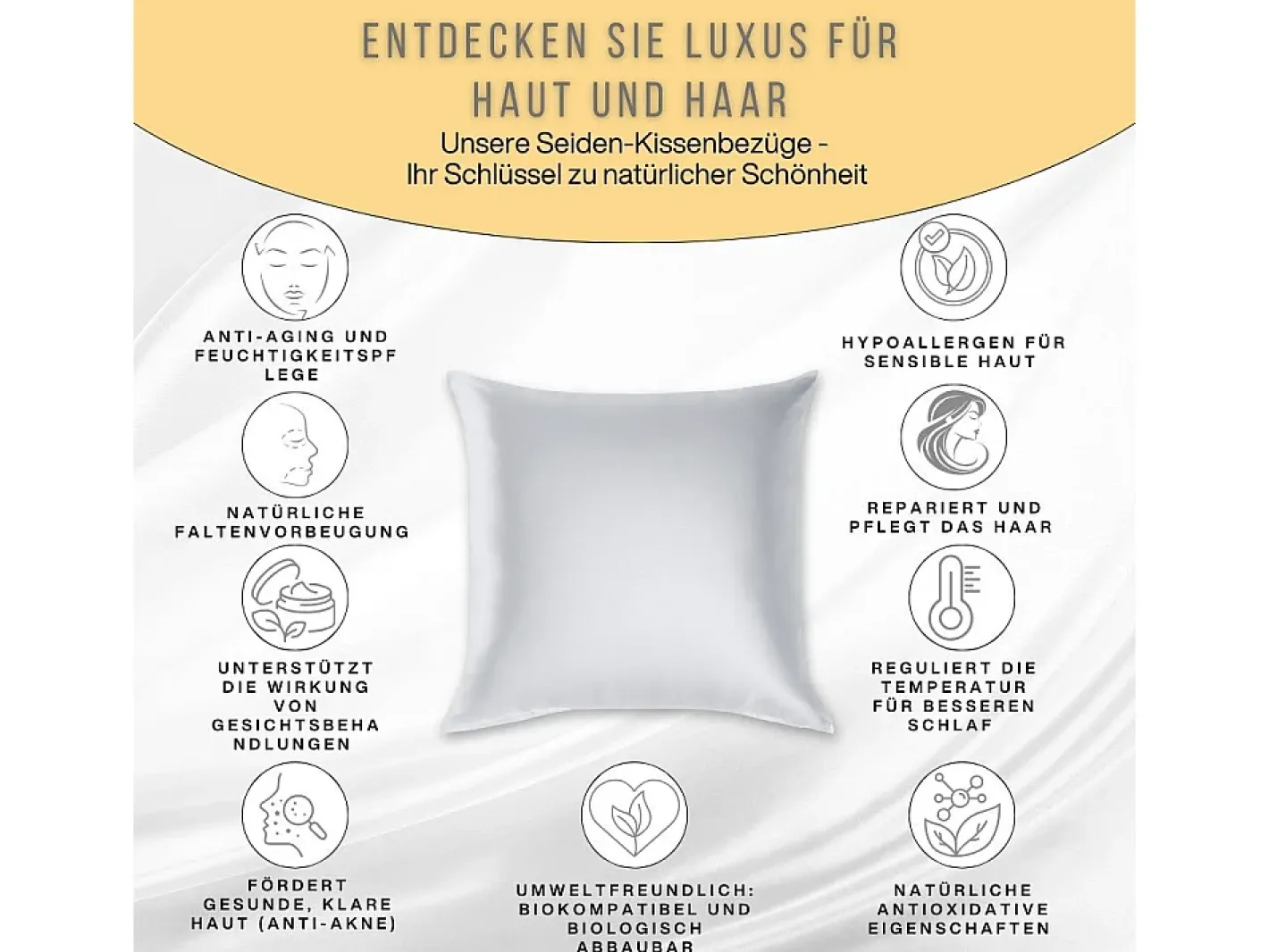 Outlet Inphysio Funda de Almohada en Pura Seda de Morera 70x50 Blanco