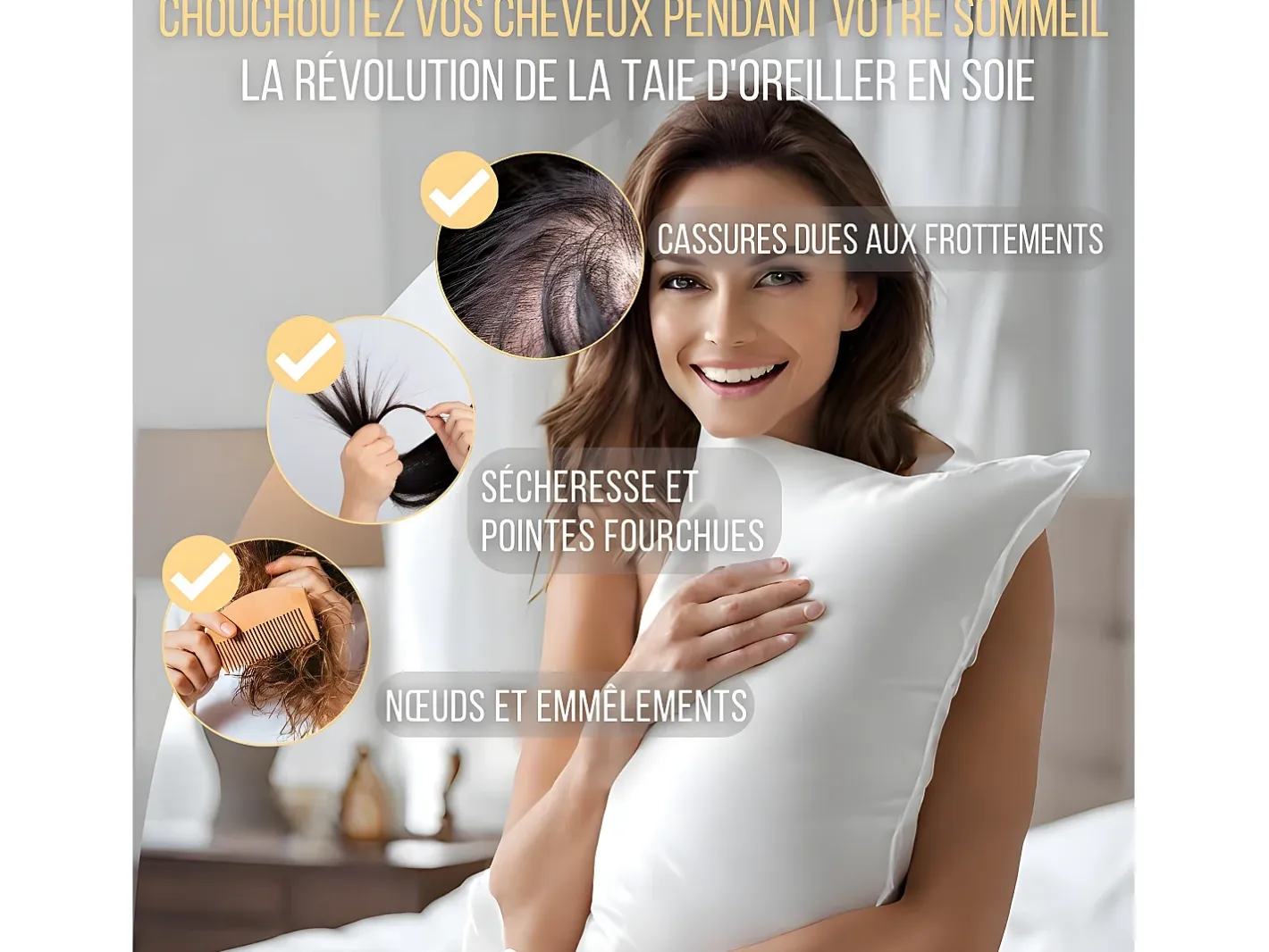 Inphysio Ropa De Cama-Funda de Almohada en Pura Seda de Morera 65x65 Blanco