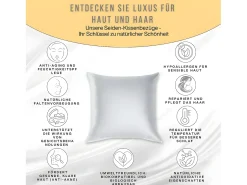 Inphysio Ropa De Cama-Funda de Almohada en Pura Seda de Morera 65x65 Blanco