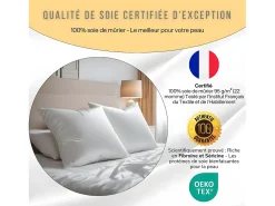 Inphysio Ropa De Cama-Funda de Almohada en Pura Seda de Morera 65x65 Blanco