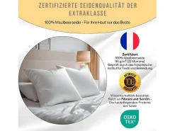 Inphysio Ropa De Cama-Funda de Almohada en Pura Seda de Morera 65x65 Blanco