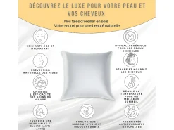 Inphysio Ropa De Cama-Funda de Almohada en Pura Seda de Morera 65x65 Blanco