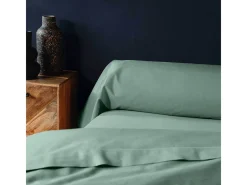 Promo Linge Ropa De Cama-Funda de Almohada "Lina" 85x185cm Salvia 100% Algodón Certificado Oeko-TEX Verde