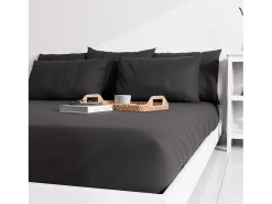 Soleil d'ocre Ropa De Cama-Funda de almohada lisa 50x70 cm ZZZ Negro