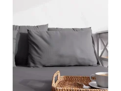 Soleil d'ocre Ropa De Cama-Funda de almohada lisa 50x70 cm ZZZ Gris