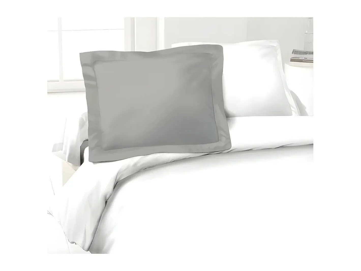 Best Funda de almohada Lovely Home 100 % algodón 50 x 70 cm Gris claro
