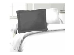Funda de almohada Lovely Home Gris oscuro 100 % algodón 2 Piezas (50 x 70 cm) Gris antracita Sale