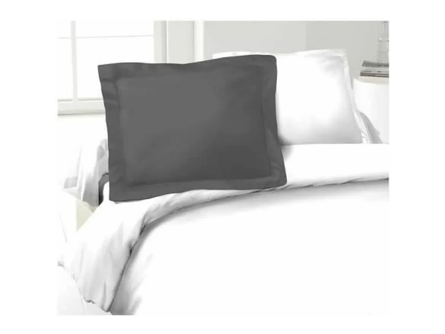 Funda de almohada Lovely Home Gris oscuro 100 % algodón 2 Piezas (50 x 70 cm) Gris antracita Sale