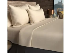 Soleil d'ocre Funda de almohada rectangular US 50x75 cm en algodón liso 57 Hilos crudo Beige Outlet