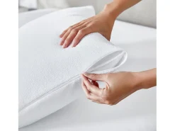 Outlet PIKOLIN Funda de Almohada 70x40cm| HOME| Rizo| Aloe Vera| Impermeable Blanco