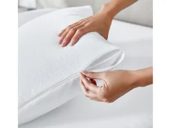 Outlet PIKOLIN Funda de Almohada 70x40cm| HOME| Rizo| Aloe Vera| Impermeable Blanco