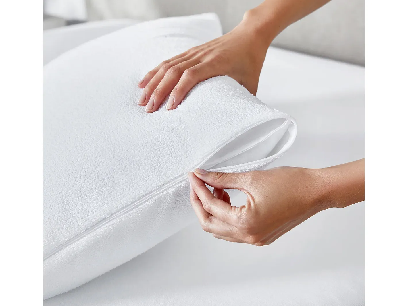 PIKOLIN Funda de Almohada 135x40cm| HOME| Rizo| Aloe Vera| Impermeable Blanco Sale