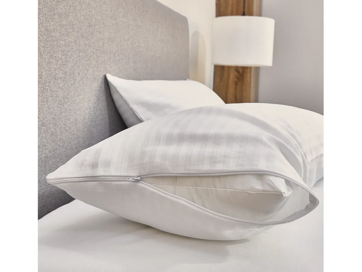 Hot PIKOLIN Funda de almohada 90x50cm| HOME| 100% Algodón| Transpirable Blanco