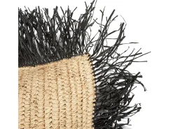 Bazar Bizar Ropa De Casa-Funda De Cojín De Rafia - Negro Natural - 40x40 Multicolor