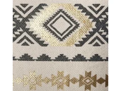Atmosphera Funda de cojín étnica y dorada 40 x 40 cm Gris Outlet