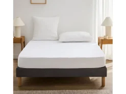 Douceur d'intérieur Ropa De Cama-Funda de colchón 100% algodón 140 x 190 cm Blanco