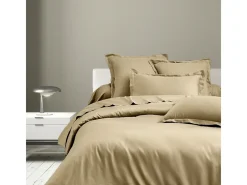 Blanc avenue Funda de edredón satén de algodón Beige Discount