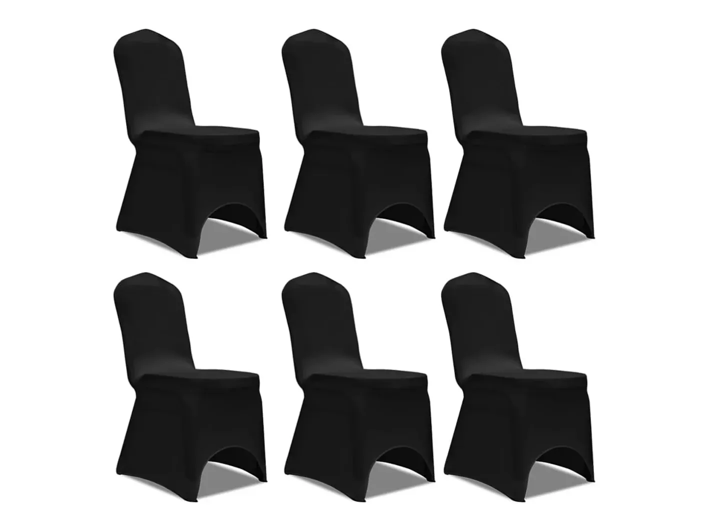 Funda de silla elástica 12 unidades negra ES967522 Negro Online
