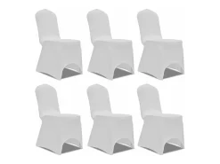 Funda de silla elástica 12 unidades blanca ES887038 Blanco