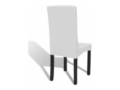 Ropa De Casa-Funda de silla elástica recta 4 unidades blanca ES400820 Blanco