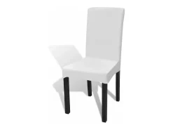 Ropa De Casa-Funda de silla elástica recta 4 unidades blanca ES400820 Blanco