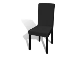 Sale Funda de silla elástica recta 4 unidades negra ES630935 Negro