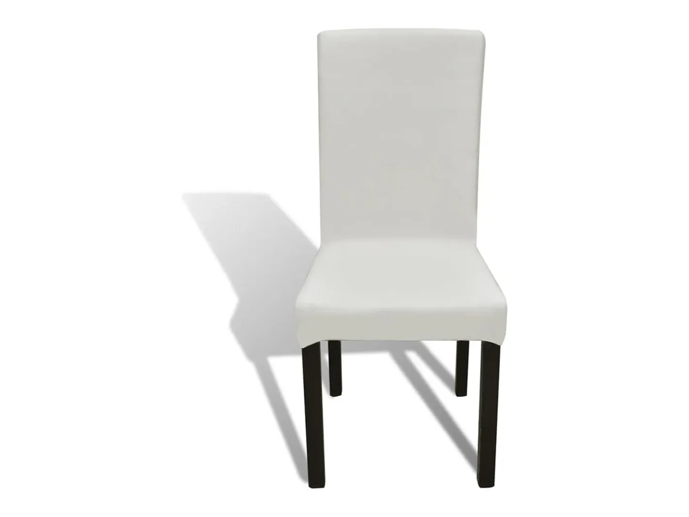 Funda de silla elástica recta 4 unidades ES460608 Crema