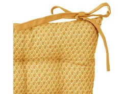 Atmosphera Funda de silla estampada y acolchada con nudos 38 x 38 cm Amarillo Sale