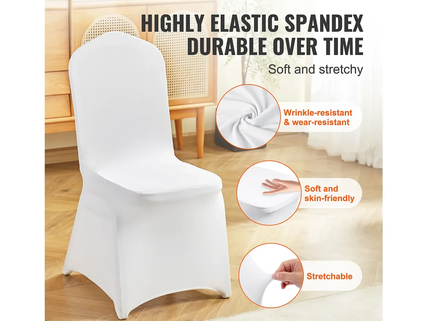 Discount Funda de Silla SucceBuy 12 uds., , de Sillas Plegables Blancas para Matrimonio, Vacaciones, Banquete Blanco