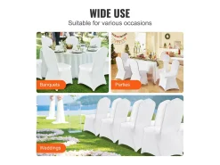 Discount Funda de Silla SucceBuy 12 uds., , de Sillas Plegables Blancas para Matrimonio, Vacaciones, Banquete Blanco